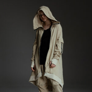 Hidegvér Lightweight Long Fit Hoodie With Back Pocket Sand